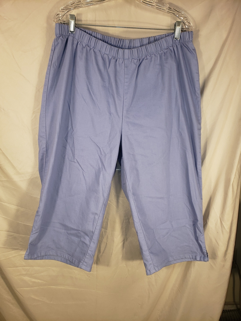 Woman Within Lavender Elastic-Waist Capris - 20W
